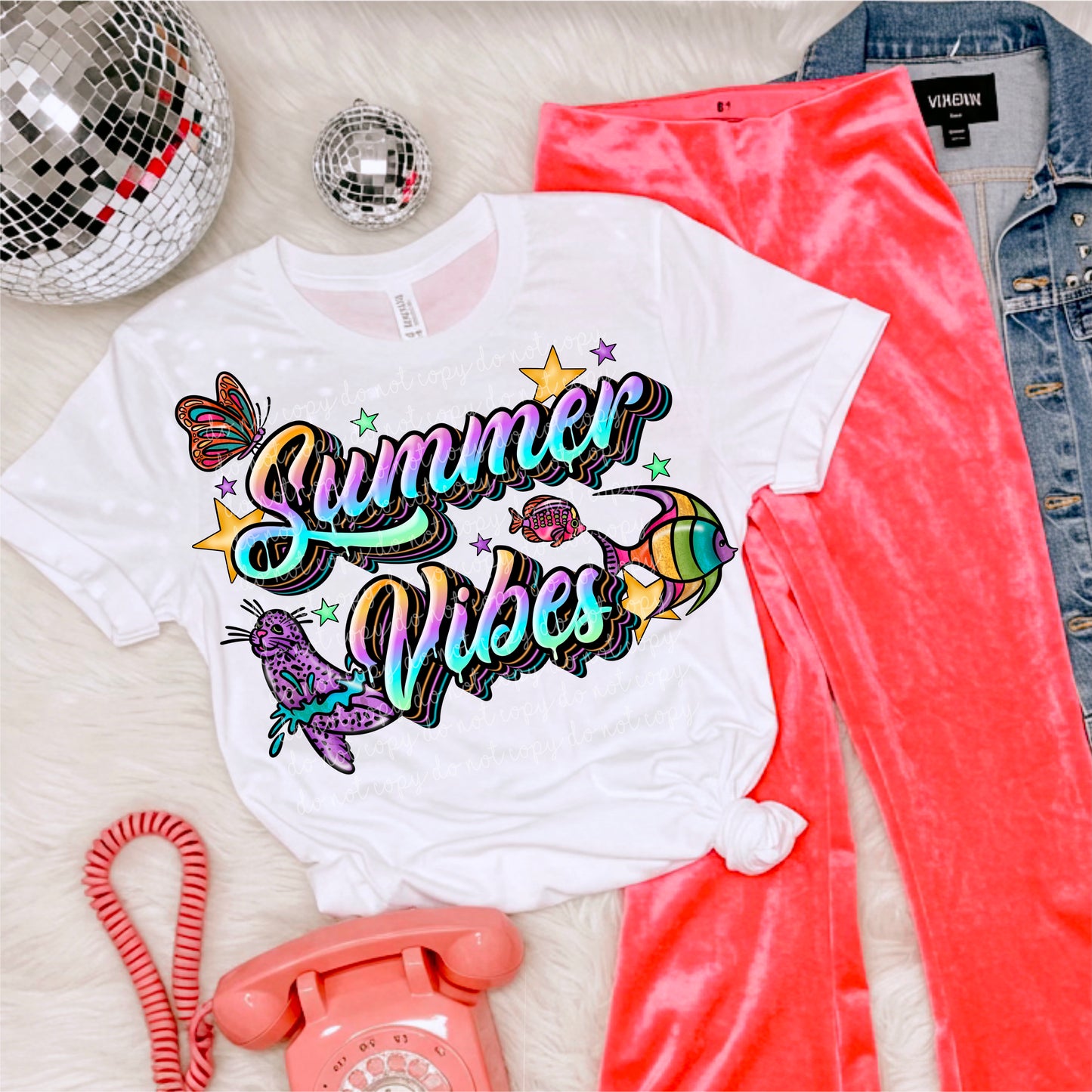 Rainbow Ombre Summer Vibes DTF