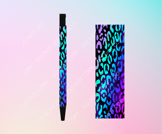Purple and Blue Leopard - UV dtf Pen Wraps