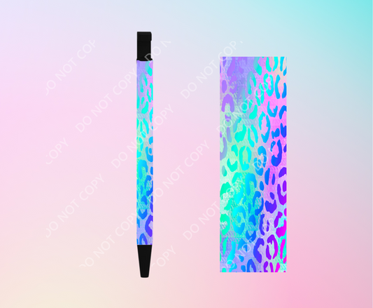 Purple and Light Blue Leopard - UV dtf Pen Wraps