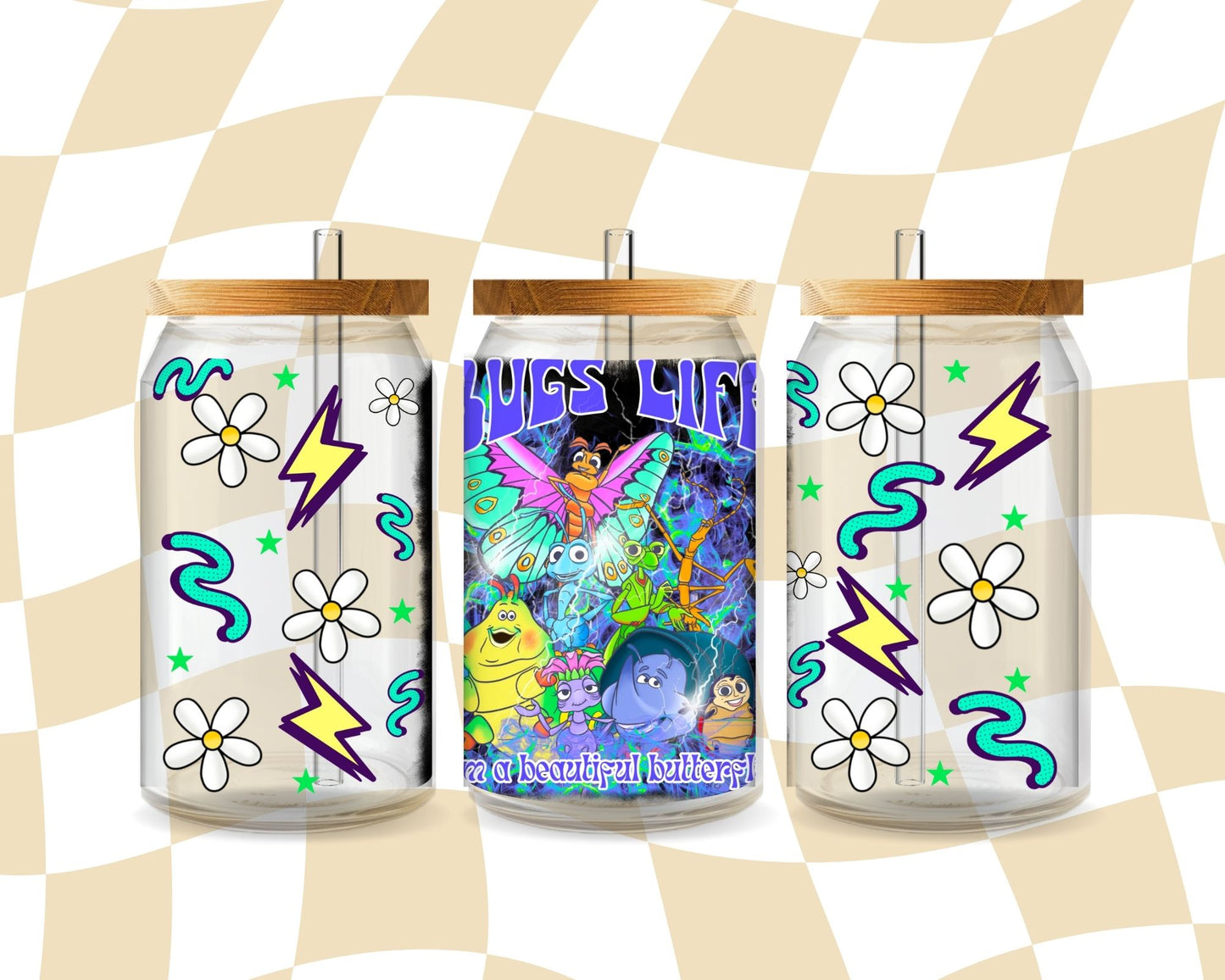 I'm A Beautiful Butterfly 16 Oz Wrap - w/ Background