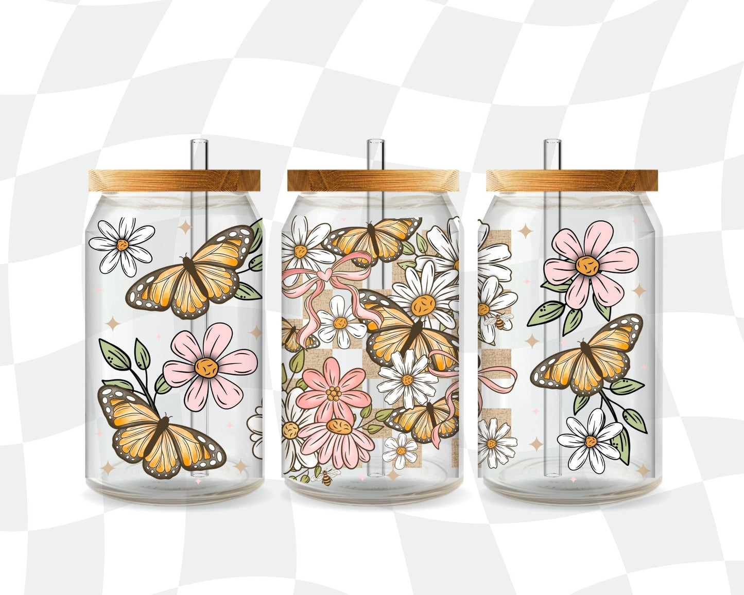 Butterflies and Daisies 16 Oz Wrap