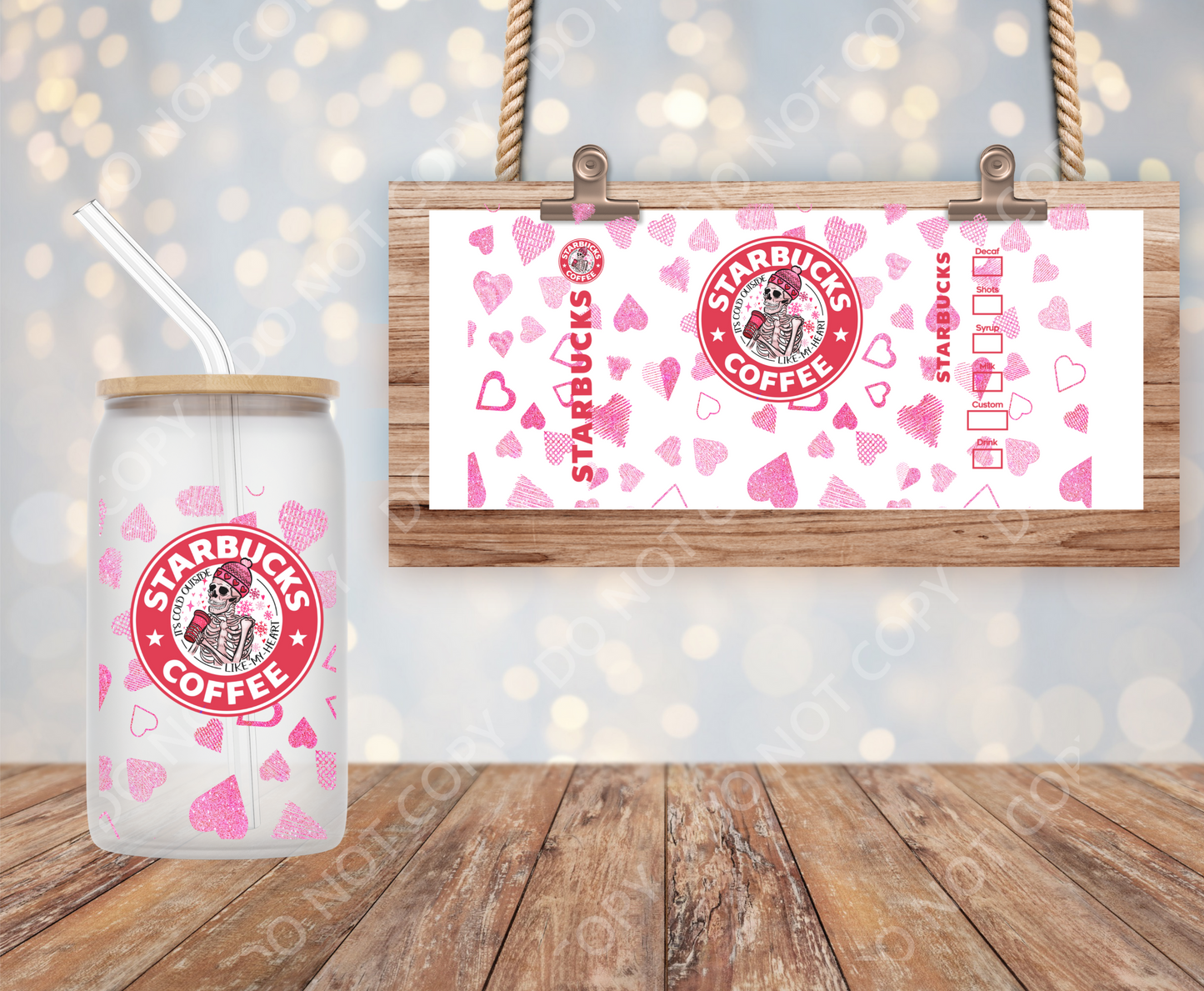 Starbucks Coffee (hearts) 16oz wrap