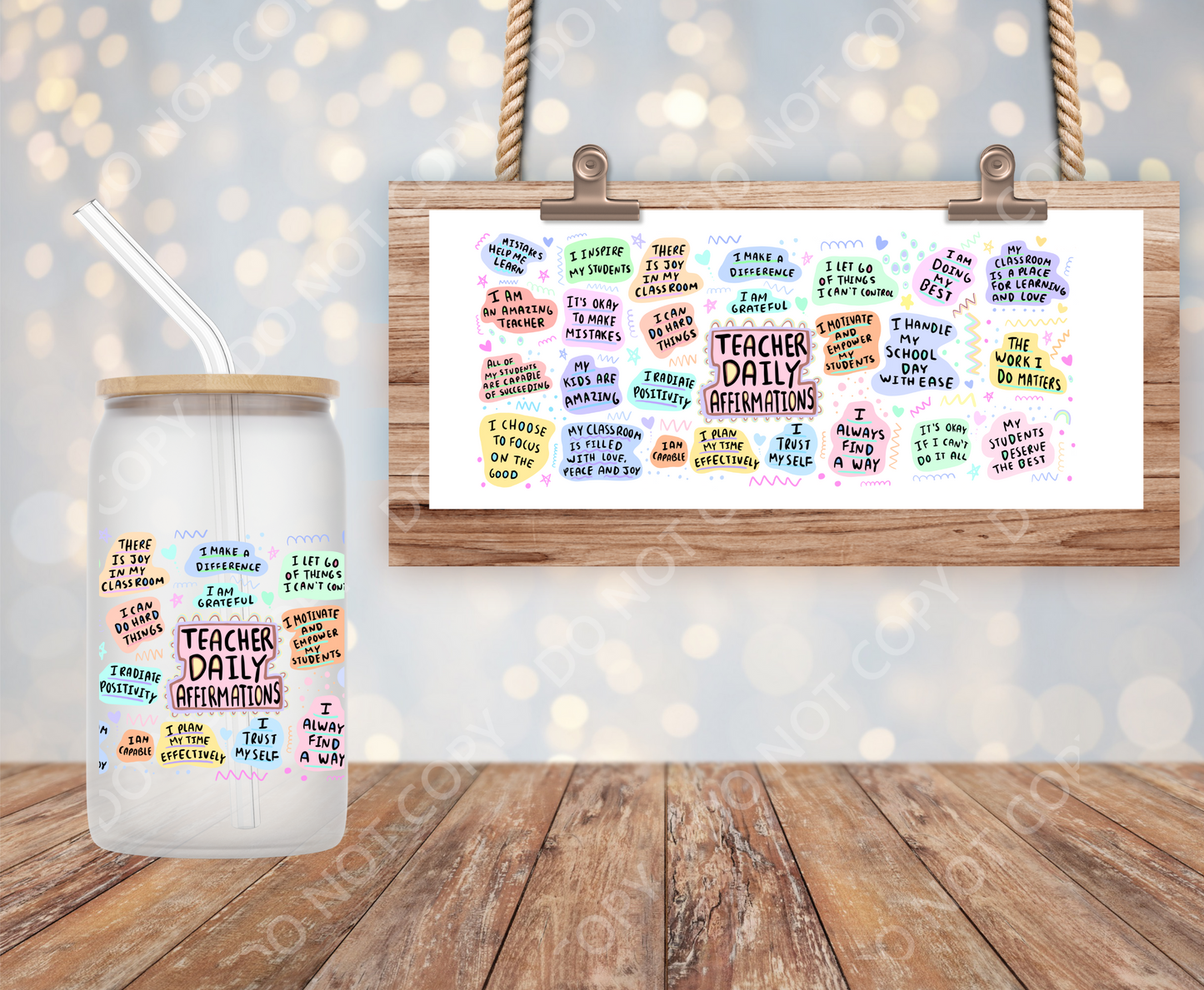 Teacher Daily Affirmation 16oz Wrap