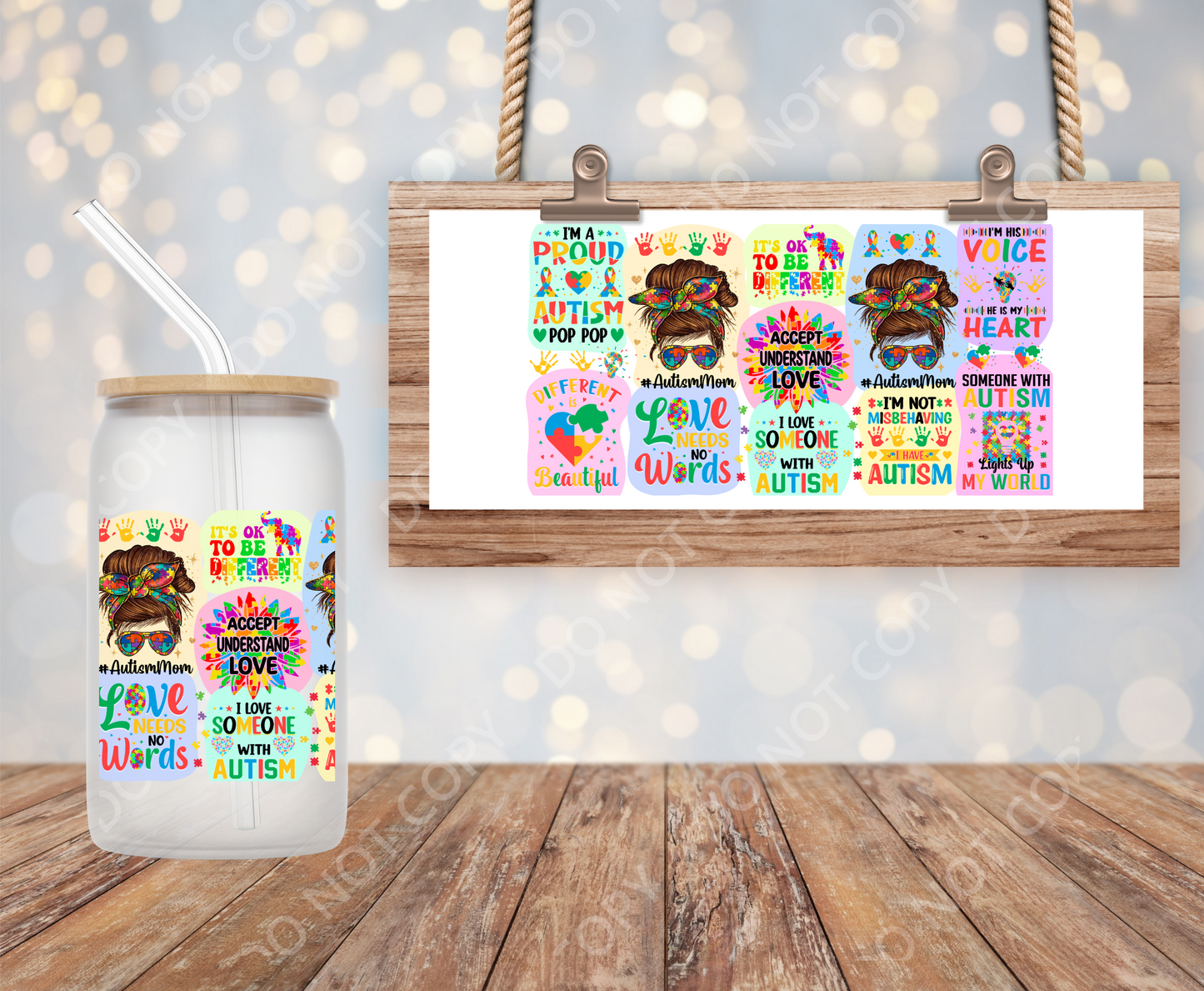 Autism mom 16oz Wrap