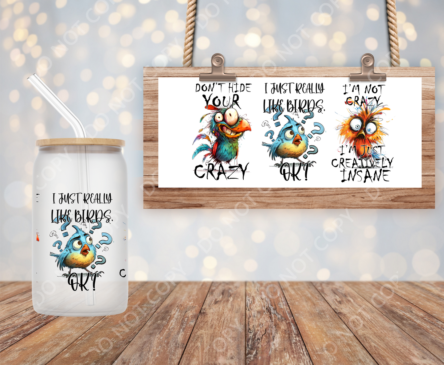 Funny Bird 16oz Wrap