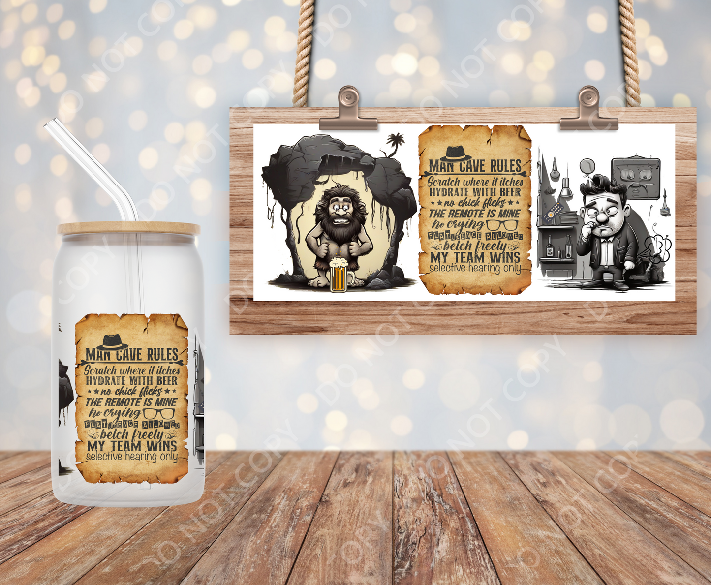 Man Cave RULES 16oz Wrap