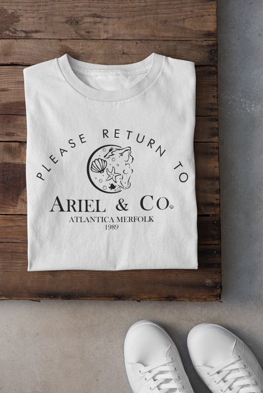 Please return to Ariel & Co. (Black Writing) - DTF PRINT