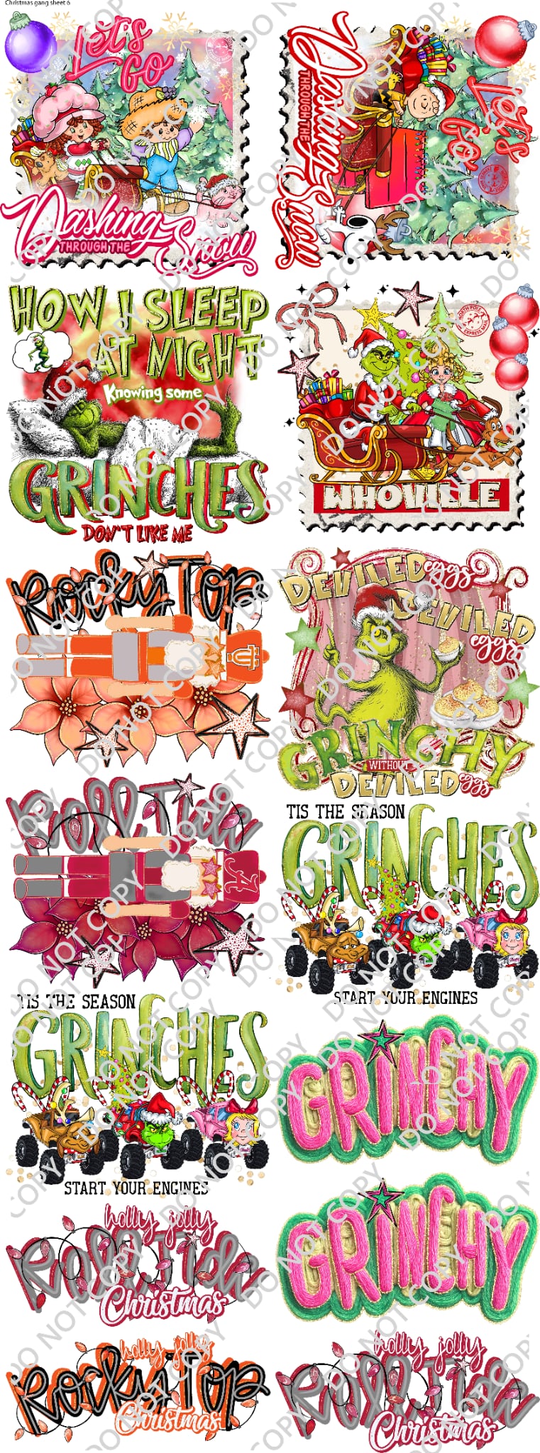 Premade Christmas Gang Sheets TM