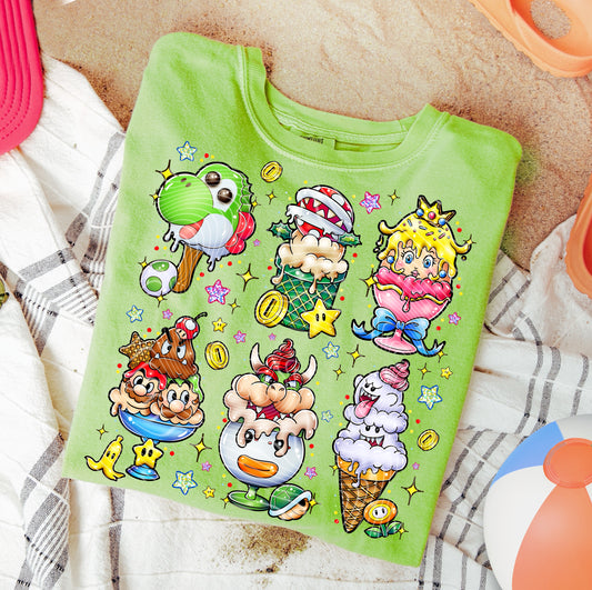 Video Game Plumbers Ice Cream DTF