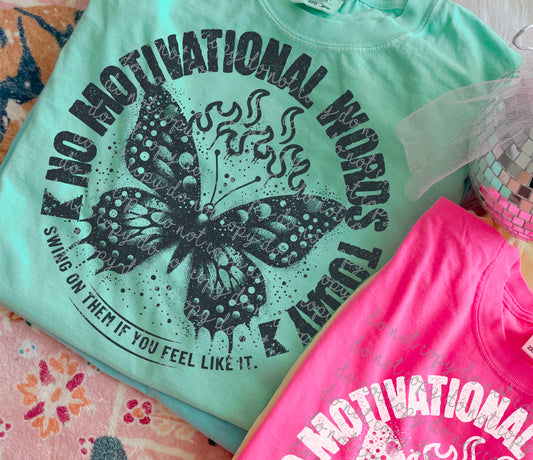No Motivational Word DTF - Black