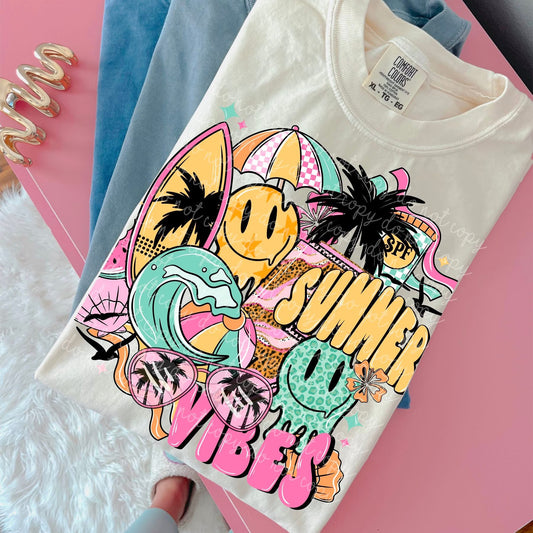 Summer Vibes DTF - Yellow & Pink