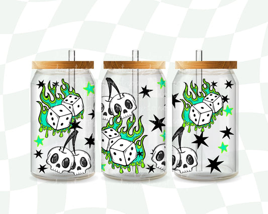 Flaming Dice & Skull Cherries 16 Oz Wrap