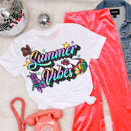 Rainbow Ombre Summer Vibes DTF