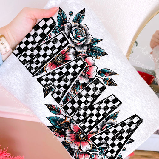 Checkered, Floral Mama DTF