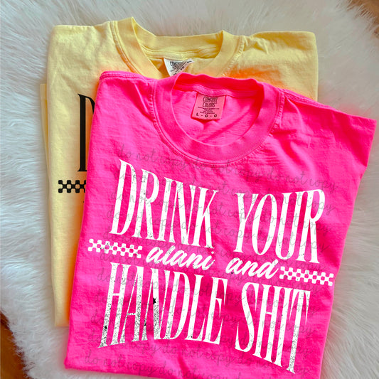 Drink Your A Energy Drink and Handle S DTF - White