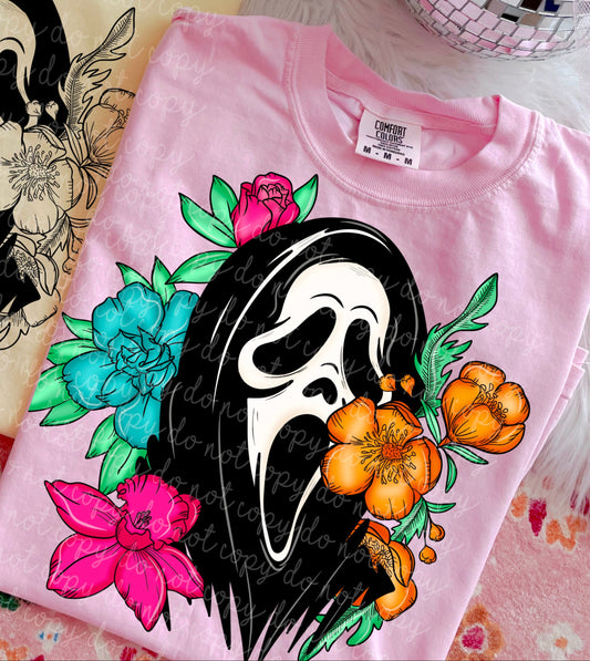 Floral Horror Ghost DTF - Full Colour