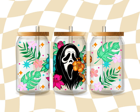 Floral Horror Ghost 16 Oz Wrap