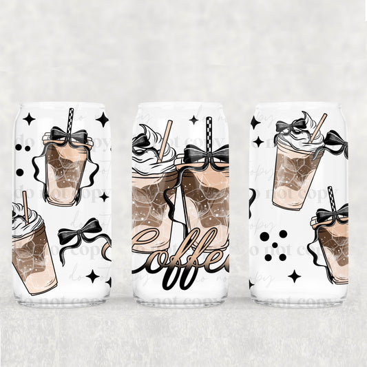 Ice Coffee Love 16 Oz Wrap - Black Bows