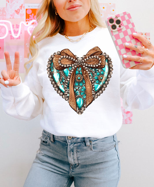 Turquoise Concho Heart