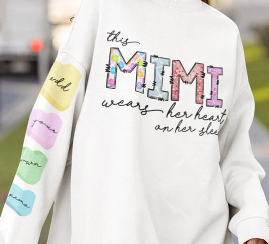 This Mimi wears her heart on her sleeve - DTF Print